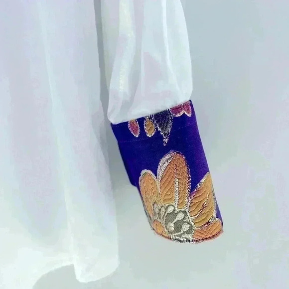 DOLCE & GABBANA Women’s White Floral Jacquard Cotton Long Sleeves  Blouse - Picture 6 of 11